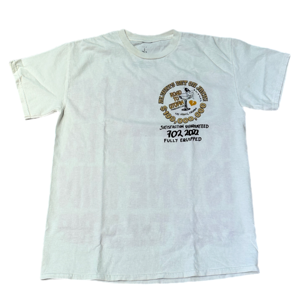 Travis Scott Las Vegas "Road to Utopia" 2022 Merch Always Bet on Jack Tee Black