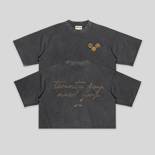 Twenty Four Embroidered Cropped Tee