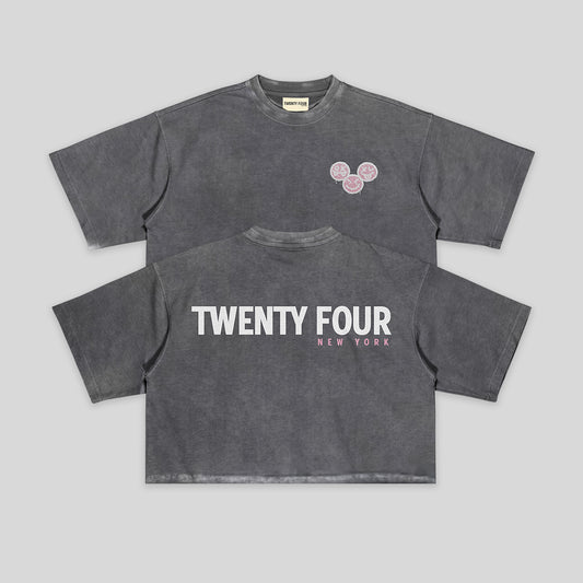 Twenty Four Embroidered Cropped Tee